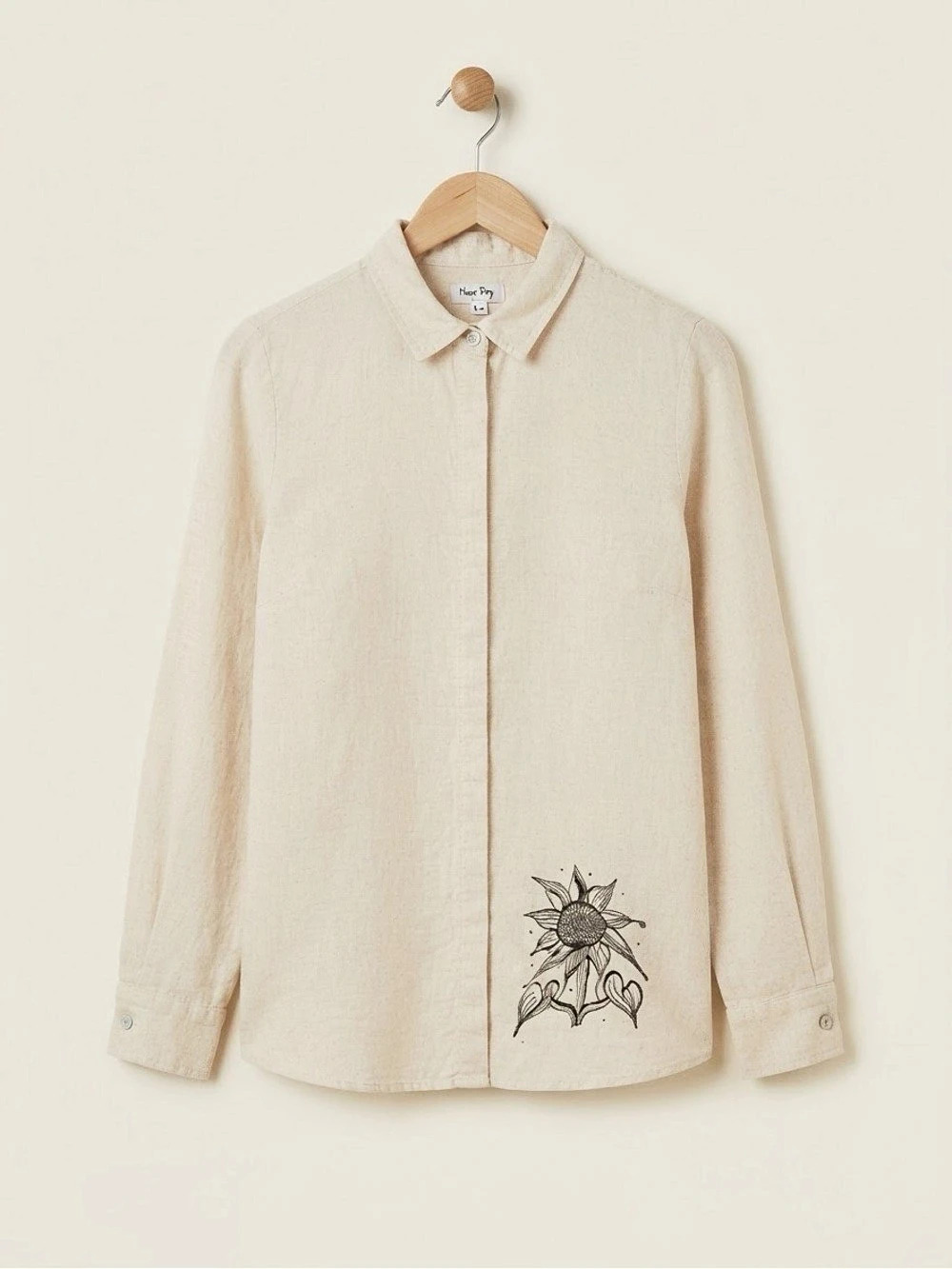 Match Point Sunflower Button Down Linen Shirt